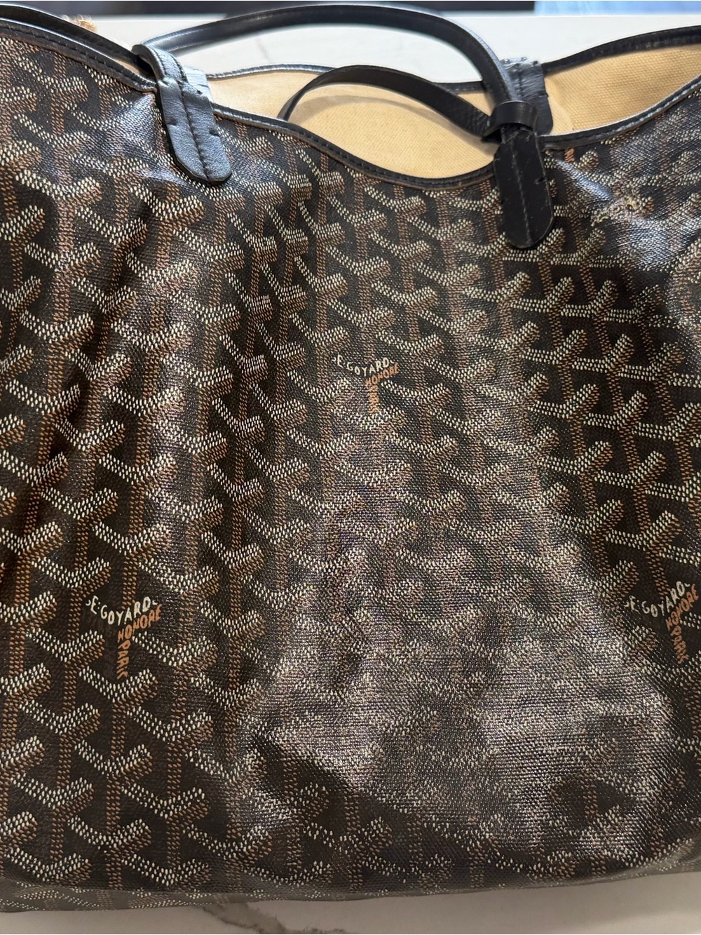 Authentic Goyard St Louis Tote Black with pouch - Picture 4 of 16